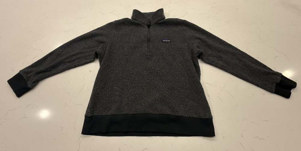 Patagonia Woolyester Fleece Pullover Size L Gray 1/4 Zip